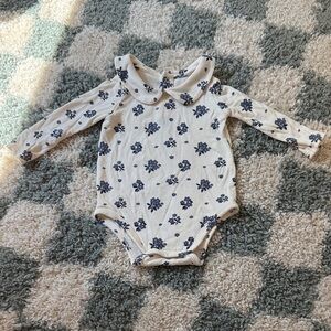 Angel Dear floral Peter Pan collared onesie